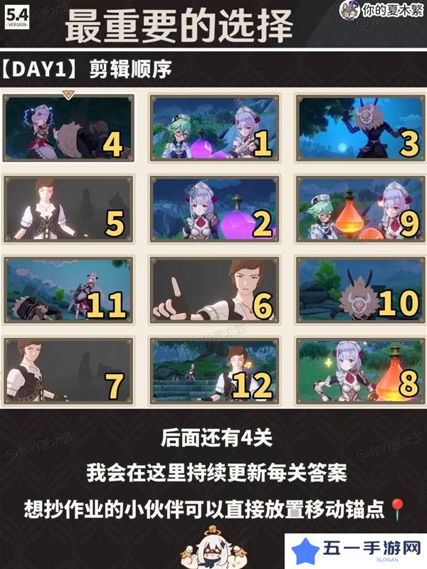 原神剪影辑帧攻略大全   剪影辑帧每一天通关攻略图片1