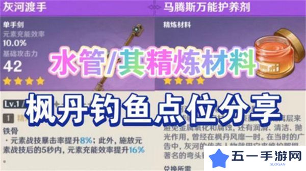 原神灰河渡手钓鱼地点分布图 灰河渡手精炼材料钓鱼点位攻略[多图]图片1